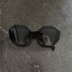Prada Black Geometric Oversized Women's Sunglasses